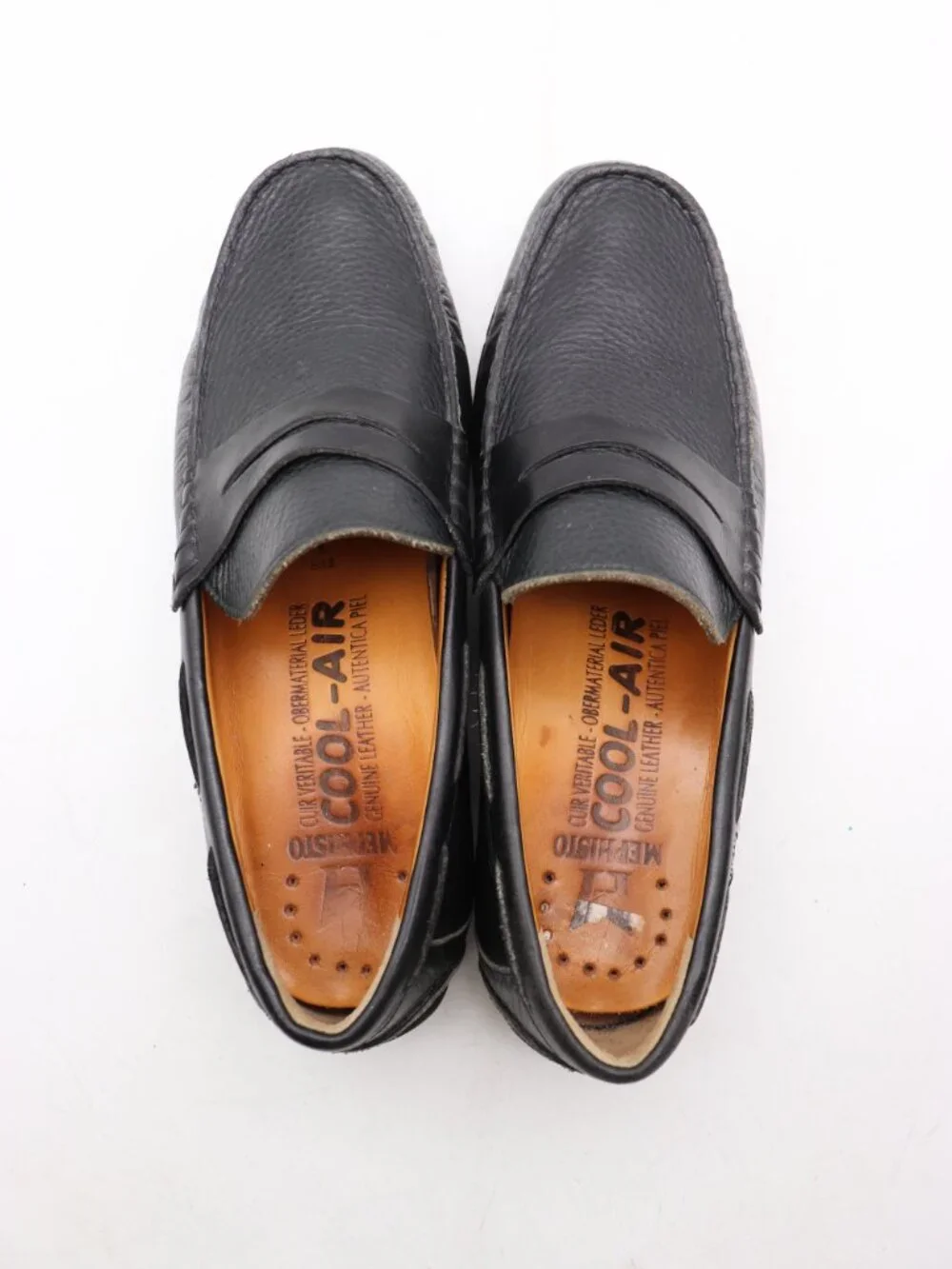 Mephisto Penny Loafers Men's US Size 9.5 Black Leather Slip On Moccasin Shoes